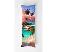 Island Trees Body Pillow Case Cover 40x145cm, Long Backrest Cushion Pillow Protector with Zipper, Decorative Bedding Pillowcase, Soft Body Pillow Cover for Couch Bedroom Beach