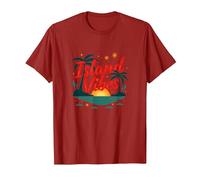 Island Vibes Only: Escapada al Atardecer al paraíso Tropical Camiseta, Hombre, Arándano, S