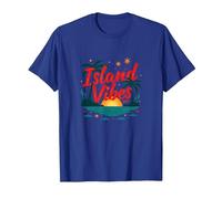 Island Vibes Only: Escapada al Atardecer al paraíso Tropical Camiseta, Hombre, Azul Real, M