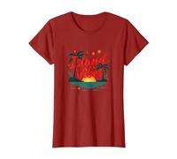 Island Vibes Only: Escapada al Atardecer al paraíso Tropical Camiseta, Mujer, Arándano, XL
