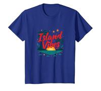 Island Vibes Only: Escapada al Atardecer al paraíso Tropical Camiseta, Niños, Azul Real, 2 años