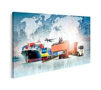 islandburner Cuadro en lienzo Logística empresarial global Importación Exportación Fondo Cuadros Impresiones para sala de estar oficina