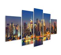 islandburner Cuadro en Lienzo Manhattan Sunset View Night New York USA Cuadros Decoracion Impresión Salon