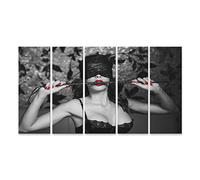 islandburner Cuadro en Lienzo Mujer Sexy Látigo Negro Blanco Rojo Coloración Selectiva