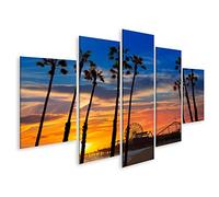 islandburner Cuadro en Lienzo Santa Monica California Puesta De Sol En El Muelle