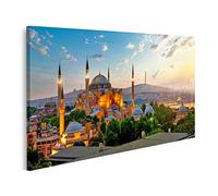 islandburner Cuadro en Lienzo Vista del Museo Ayasofya Paisaje Urbano Estambul Amanecer Turquía Cuadros Modernos Decoracion Impresión Salon