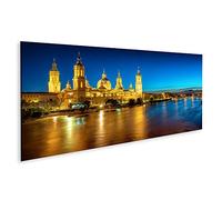 islandburner Cuadro en Lienzo Zaragoza Ciudad España Río Catedral Tarde