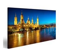 islandburner Cuadro Moderno en Lienzo Ciudad de Zaragoza España Vista sobre el río Ebro Cuadros Decoracion Cocina Salon