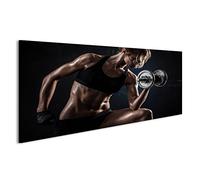 islandburner Cuadro Moderno en Lienzo Fitness Mancuernas Gimnasio Estudio Casa Oficina Mujer Atlético Bombas Cuadros Decoracion Cocina Salon