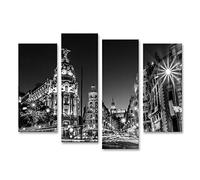 islandburner Cuadro Moderno en Lienzo Gran Via Madrid By Night Spain Europe Cuadros Decoracion Cocina Salon