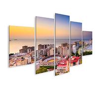 islandburner Cuadro Moderno en Lienzo Malaga Spain Cityscape Sea Twilight Skyline Towards Mediterranean Sea Cuadros Decoracion Cocina Salon