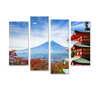 islandburner Cuadro Moderno en Lienzo Monte Fuji Con Pagoda Chureito En Otoño Fujiyoshida Japón Cuadros Decoracion Cocina Salon