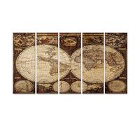 islandburner Cuadro Moderno en Lienzo Old World Map Vintage Cuadros Decoracion Cocina Salon