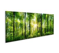 islandburner Cuadro Moderno en Lienzo Panorama Pintoresco Bosque Con Árboles De Hoja Caduca Verde Fresco Ray Cuadros Decoracion Cocina Salon