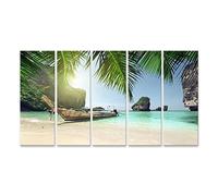 islandburner Cuadro Moderno en Lienzo Pescador Long Tail Barco Phi Phi Island Tailandia Cuadros Decoracion Cocina Salon