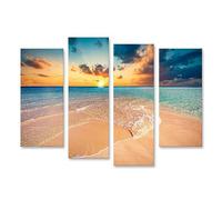 islandburner Cuadro Moderno en Lienzo Playa Tropical Con Arena Blanca Y Mar Turquesa Islas Maldivas Cuadros Decoracion Cocina Salon