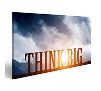 islandburner Cuadro Moderno en Lienzo Think Big Text On Mountain Landscape At Sunset Dramatic Sky Motivi Cuadros Decoracion Cocina Salon