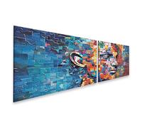 islandburner Cuadro sobre lienzo abstracta cabeza de rompecabezas psicología imágenes murales póster