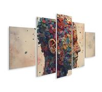 islandburner cuadro sobre lienzo abstracto cabeza humana piezas rompecabezas sin resolver maximalismo psicología imágenes murales carteles