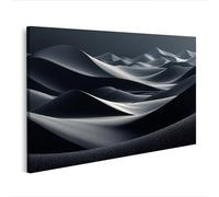 islandburner Cuadro sobre lienzo abstracto de dunas de arena negra con efectos de sombra - Edición I4