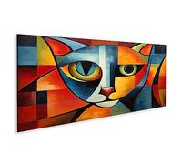 islandburner cuadro sobre lienzo abstracto gato pintura estilo Pablo Picasso mascotas arte imágenes murales póster