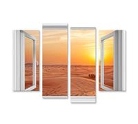 islandburner Cuadro sobre lienzo Amanecer Ventana Wuestenfenster vista imágenes murales póster