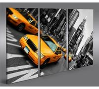 islandburner Cuadro sobre lienzo amarillo cabras NYC Taxi Nueva York City 3p XXL Póster Lienzo Lienzo Decoración Salón Marca