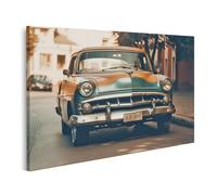 islandburner Cuadro sobre lienzo antiguo clásico coche en una calle nostálgica ciudad cuadros cuadros murales póster