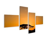 islandburner Cuadro sobre lienzo Árbol de acacia amanecer cuadros murales póster INNI-4LP