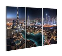 islandburner Cuadro sobre lienzo brillante horizonte de noche en Dubai para sala de estar Agencia de viajes Agencia de viajes Imágenes Murales Póster