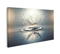 islandburner Cuadro sobre lienzo cabeza de diente de león en gotas de agua imágenes mural póster