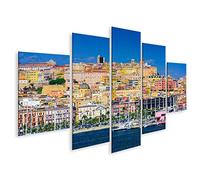 islandburner Cuadro sobre lienzo Cagliari Cerdeña Italia costera horizonte en el Mediterráneo Póster Impresión artística