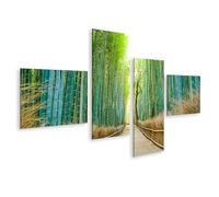 islandburner Cuadro sobre lienzo Camino de bambú en la luz del sol Hermosa Naturaleza Japón Camino Bosque de Bambú Imágenes Murales Póster