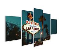 islandburner Cuadro sobre lienzo cartel de bienvenida en Las Vegas por la noche para sala de estar viajeros hotel imágenes murales póster