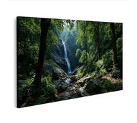 islandburner Cuadro sobre lienzo Cascada en la selva tropical con exuberante vegetación - Edición F2
