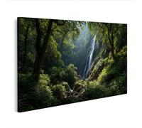 islandburner Cuadro sobre lienzo Cascada en la selva tropical con luz suave - Edición C2