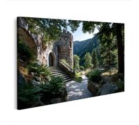 islandburner Cuadro sobre lienzo Castillo medieval en la naturaleza Mural para los amantes de la historia - Edición A2