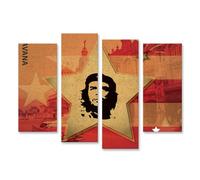 islandburner Cuadro sobre lienzo Che Guevara Cuba Estilo Retro Arte Póster Cuadros Cuadros Murales 130 x 80 cm