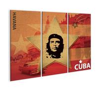 islandburner Cuadro sobre lienzo Che Guevara Cuba Estilo Retro Arte Póster Cuadros Cuadros Murales 130 x 80 cm
