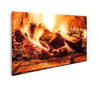islandburner cuadro sobre lienzo Chimenea Con Un Fuego Ardiente Fotos Fotos Murales Póster