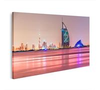 islandburner Cuadro sobre lienzo Cielo de Dubái con Burj Khalifa y Burj Al Arab Cuadros 100 x 57 cm