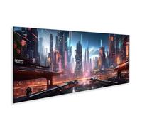 islandburner cuadro sobre lienzo Ciudad Futurista En Estilo Cyberpunk Sobresaliente Cyberpunk Estilo Futuri Cuadros Murales Póster