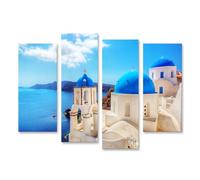 islandburner, Cuadro sobre lienzo Ciudad Oia en la isla de Santorini, Grecia. Póster en lienzo