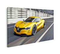 islandburner Cuadro sobre lienzo coche deportivo amarillo en la pista de carreras para garajes amantes de los coches concesionario imágenes murales póster