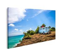 islandburner Cuadro sobre lienzo coche vintage retro Volkswagen Bus T1 Van en playa tropical de Bali Lienzo Póster Cuadro Cuadro