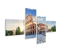 islandburner cuadro sobre lienzo Coliseo sol de la mañana rayos hermosa mañana vista Roma Italia Coloso ciudades cuadros cuadros murales póster