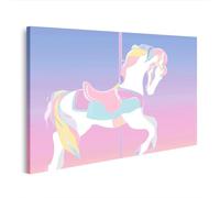 islandburner Cuadro sobre lienzo con diseño de caballo de carrusel mágico póster para habitación de los niños, decoración para pequeños soñadores - Edición K1