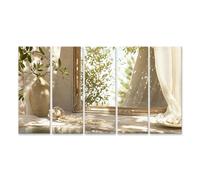 islandburner Cuadro sobre lienzo con espejo de tocador de ensueño, impresión artística para dormitorio o decoración para románticos - 5 piezas XXL
