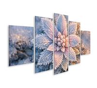 islandburner Cuadro sobre lienzo con flores alpinas heladas para los amantes de la naturaleza, 5 piezas