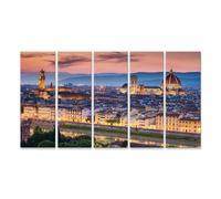 islandburner Cuadro sobre lienzo con vistas nocturnas de Florencia y el río Arno Cuadros murales 160 x 80 cm